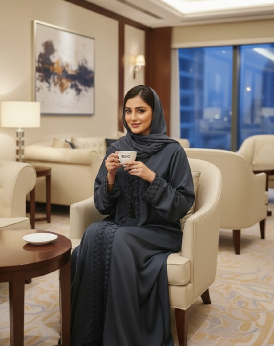 Black Embroidered Abaya