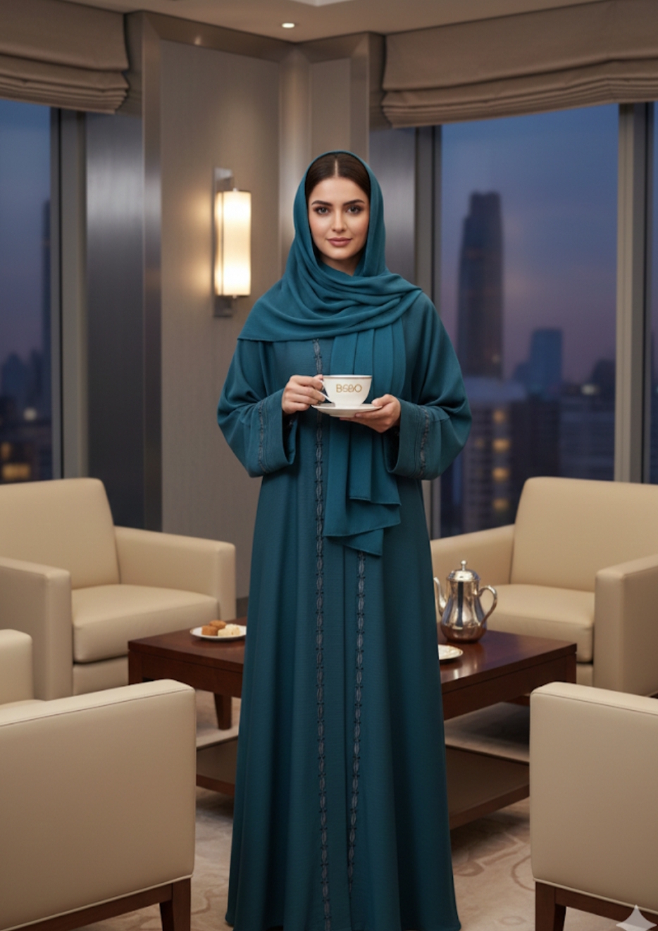 Black Embroidered Abaya