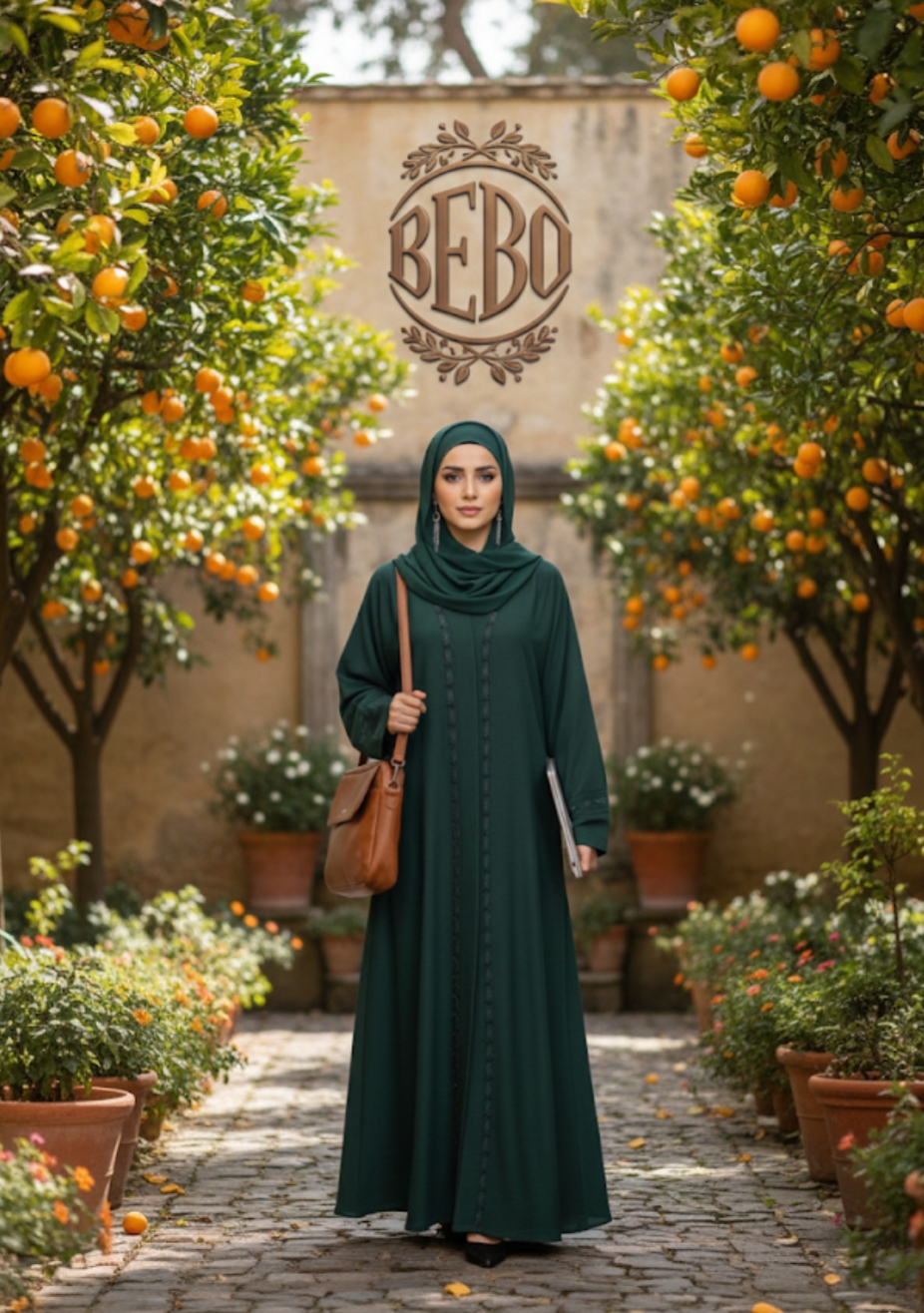 Black Embroidered Abaya