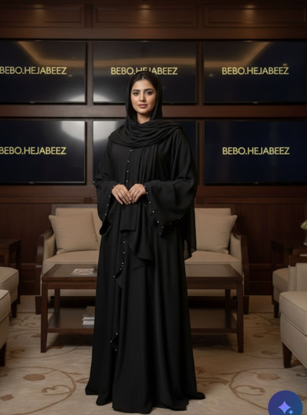 Charcoal Abstract Abaya